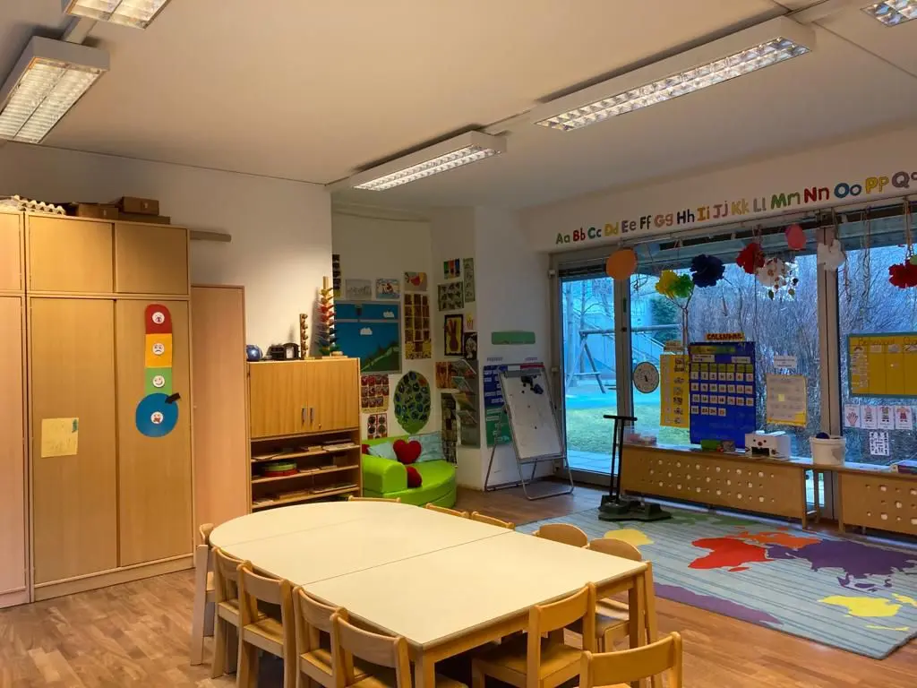 Classroom Tables And Carpet at Vienna English Preschool