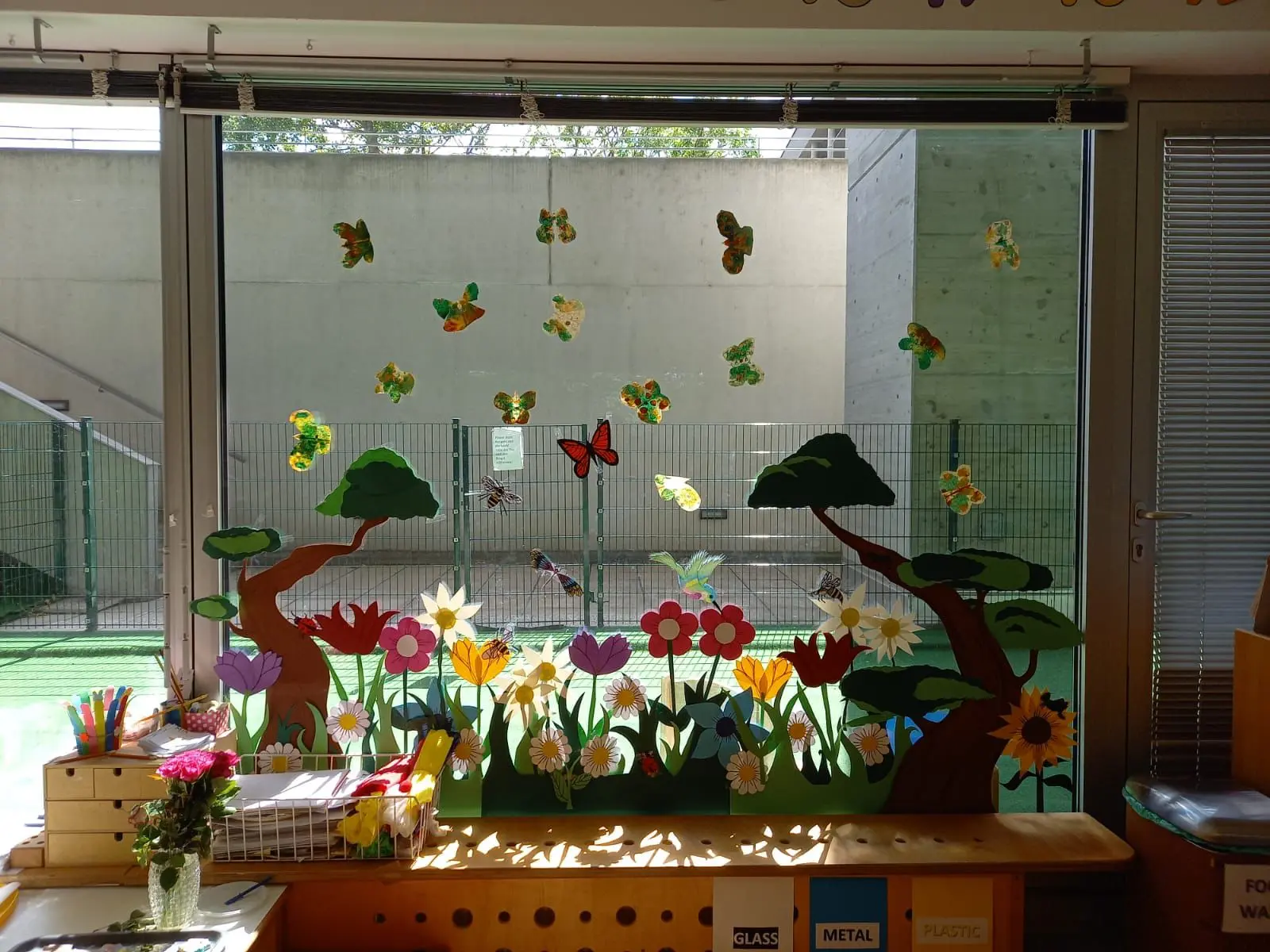 Window Flower Decorations at Vienna English Preschool