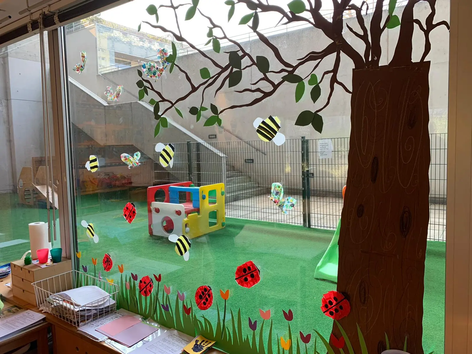 Garden Window Tulip Decoration at Vienna English Preschool
