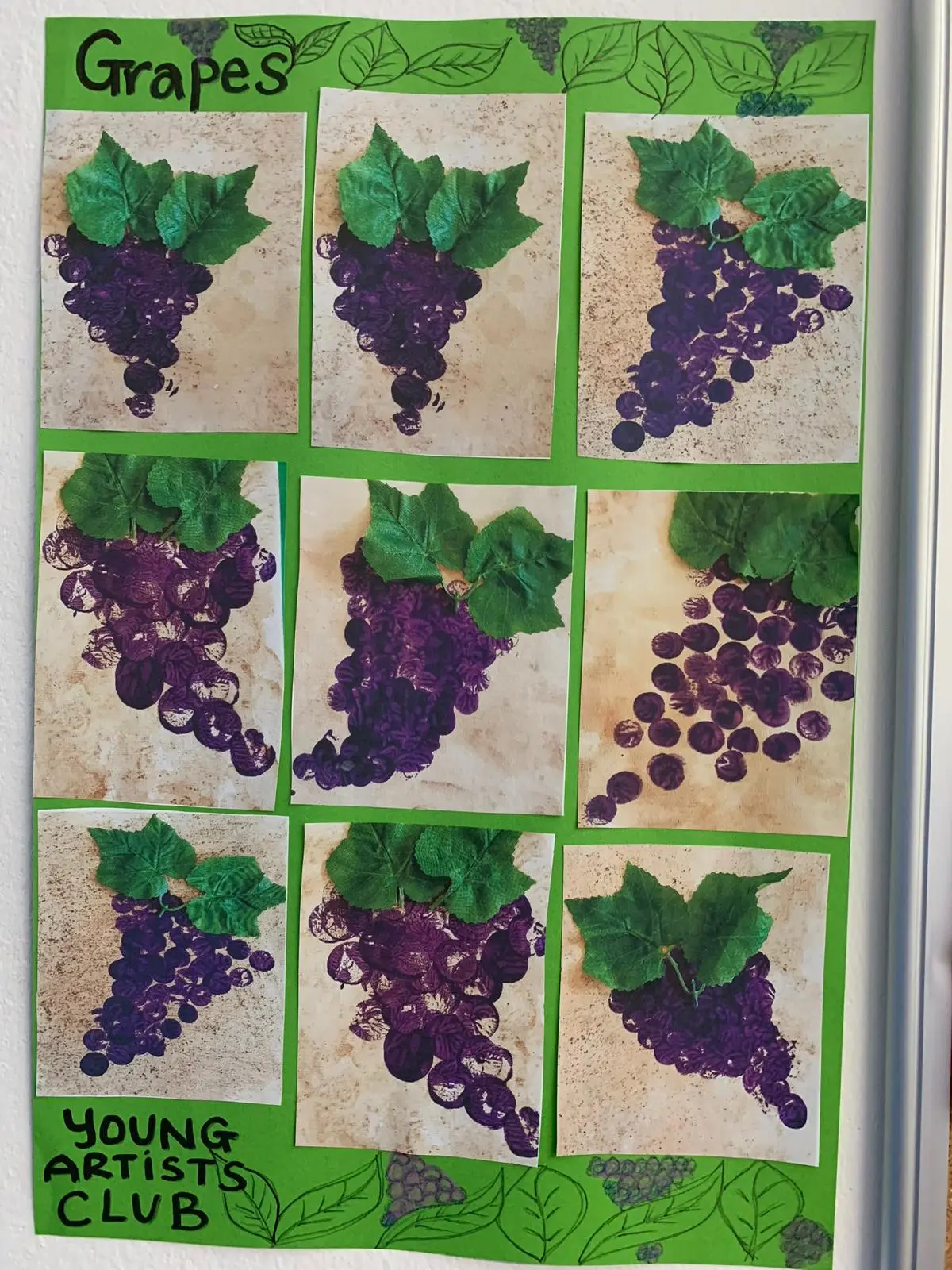 Grapes Craft Display at Vienna English Preschool