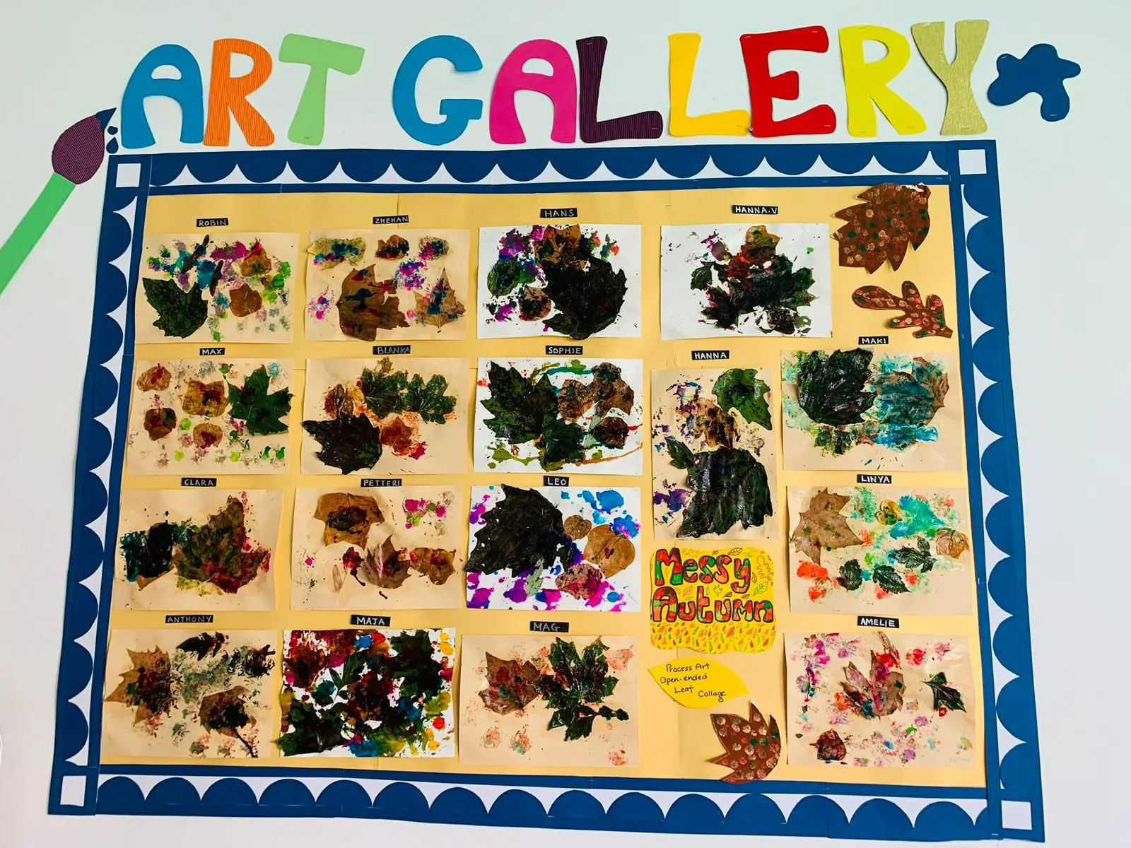 Autumn Art Gallery Board at Vienna English Preschool