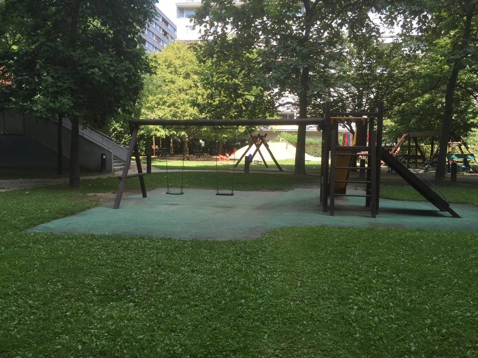 Shaded Playground Swings at Vienna English Preschool